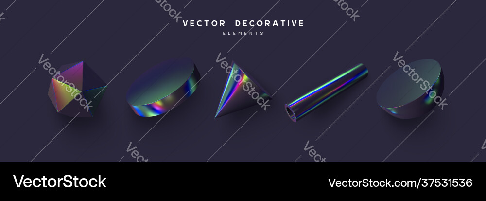Set 3d render primitives Set 3d render primitives vector image