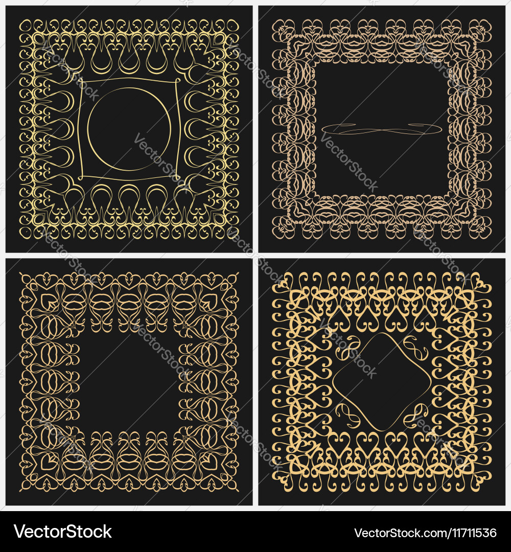 Set of outline frame for design monogram elements Vector Image