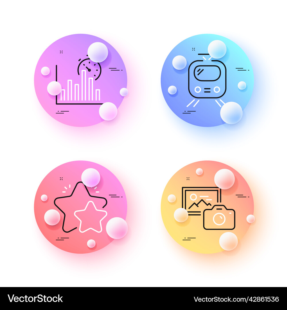 Star photo camera and report timer minimal line Star photo camera and report timer minimal line vector image