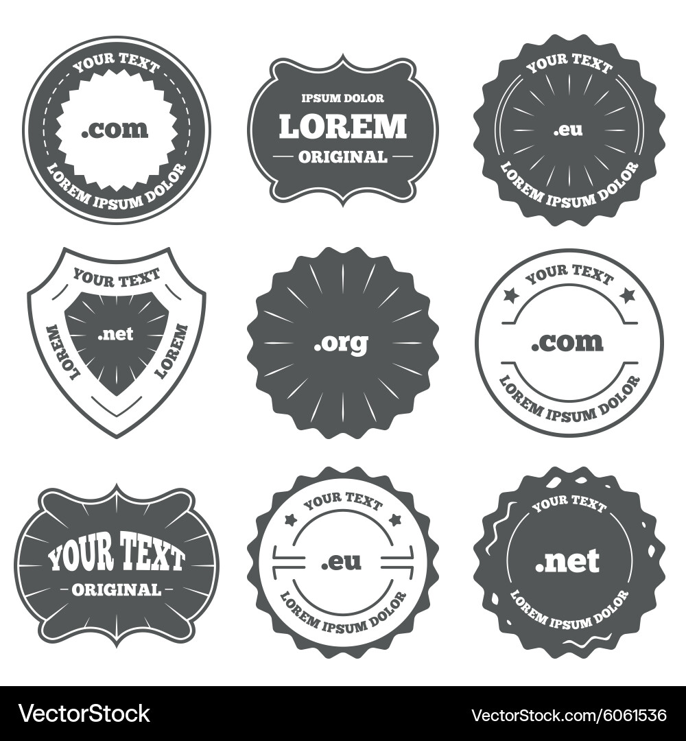 Top-Level-Domains signiert com eu net und org Vektorbild
