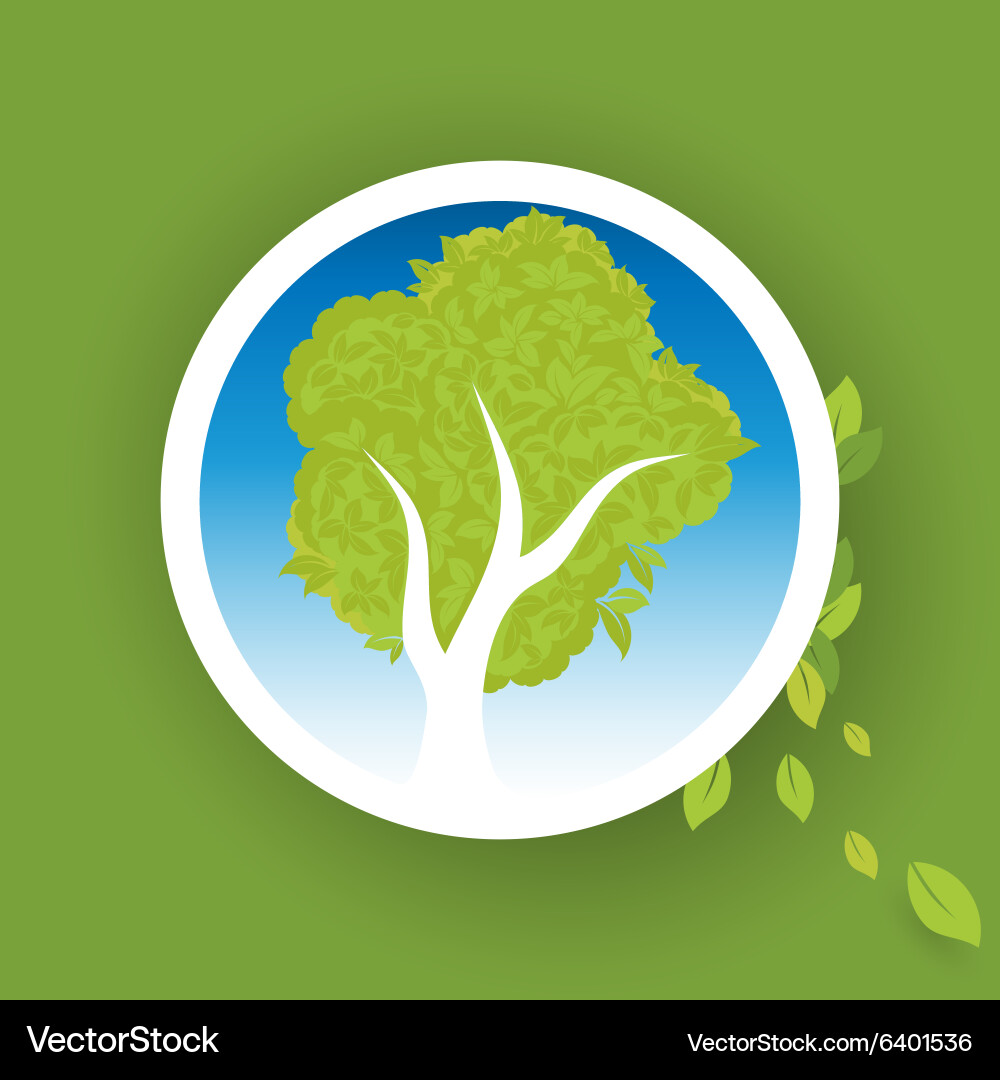 Tree in circle Vector Image