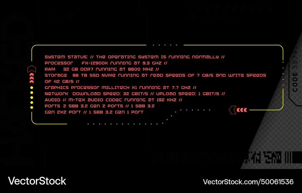 Virtual reality cyberpunk hud interface ci-fi Virtual reality cyberpunk hud interface ci-fi vector image