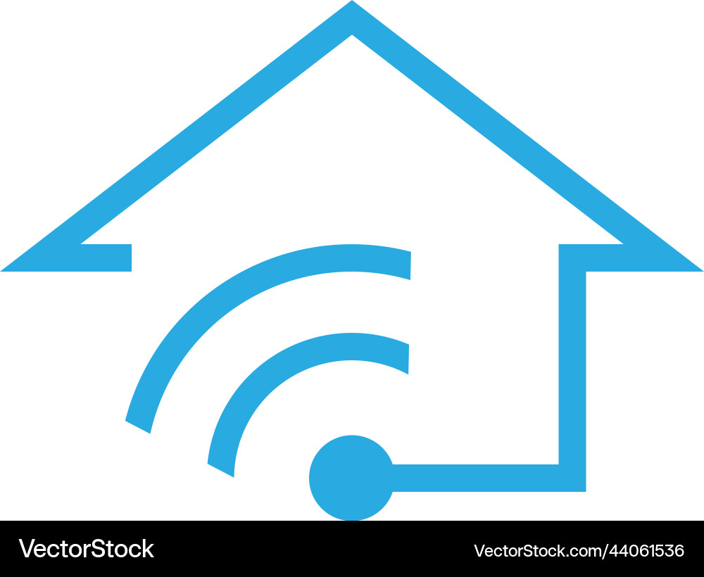 Wifi Haus Logo Design Vorlage Vektorbild