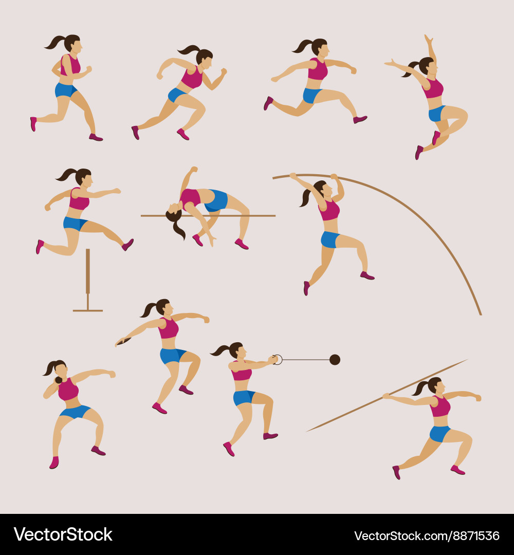 Women's Track and Field Athletes Royalty Free Vector Image