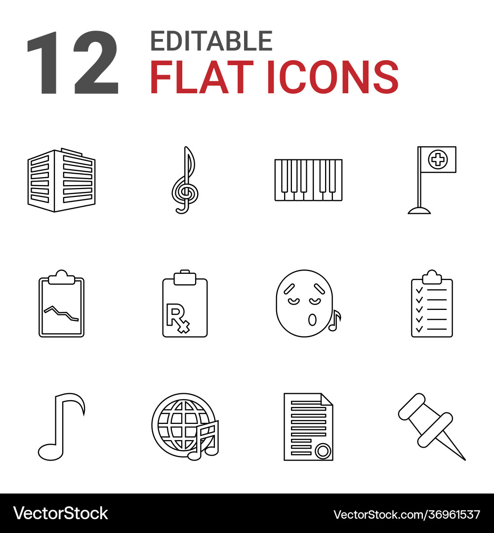 12 note icons Vector Image