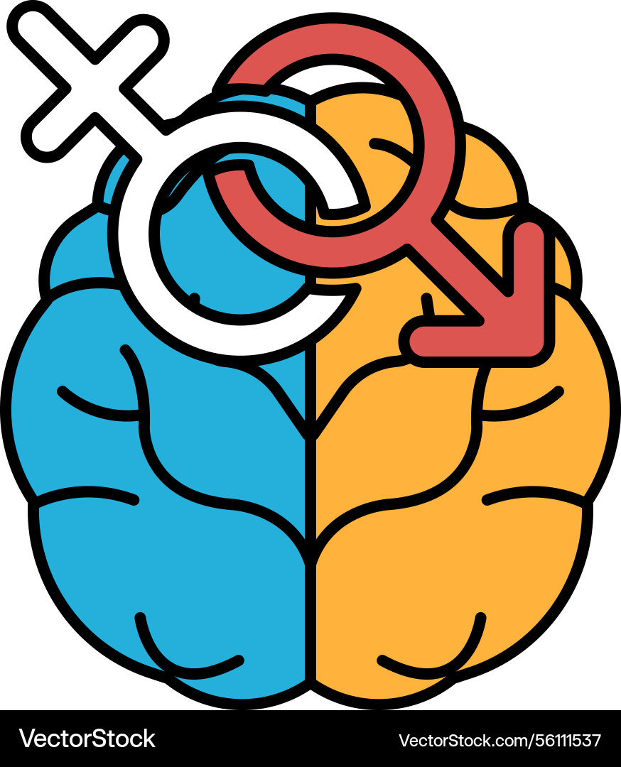 A brain with red arrow pointing to the right A brain with red arrow pointing to the right vector image