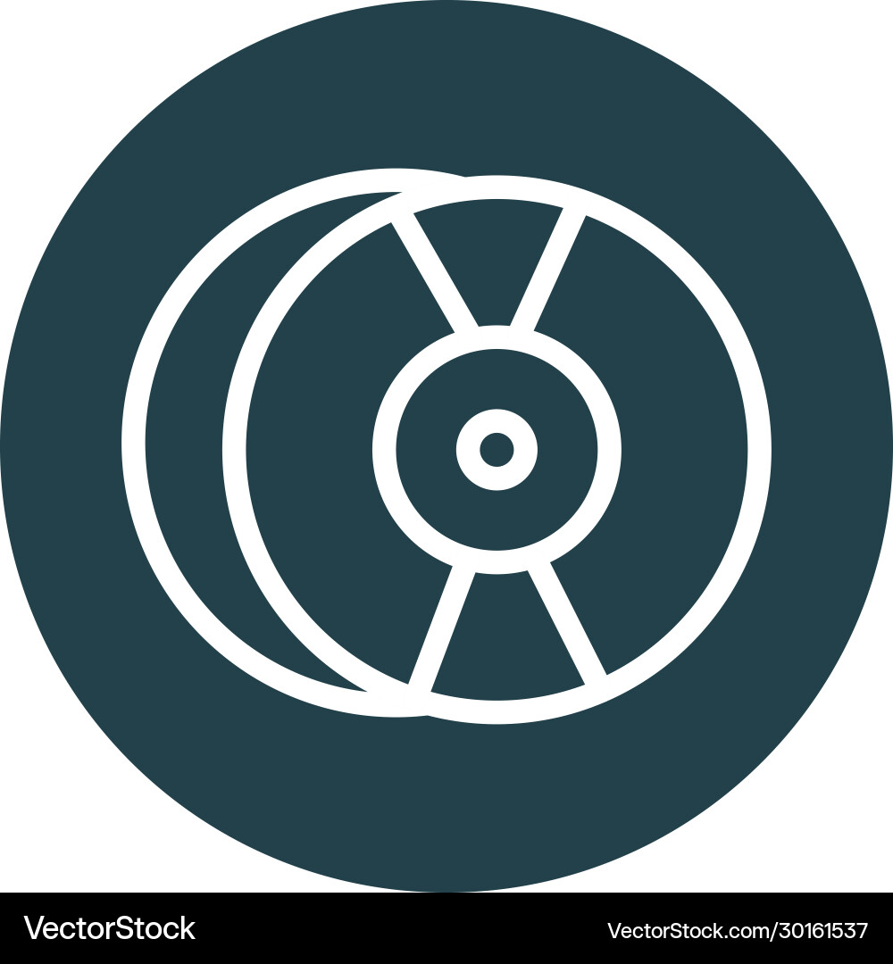 Audio compact disk sound block style icon Vector Image