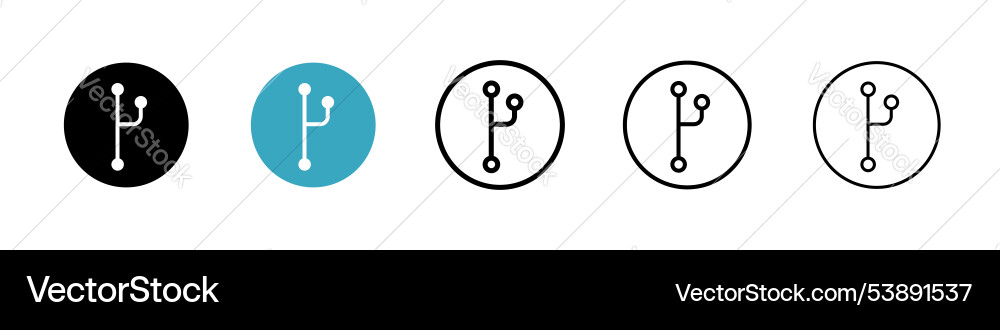 Code Branch Icon Set - Technology vector image