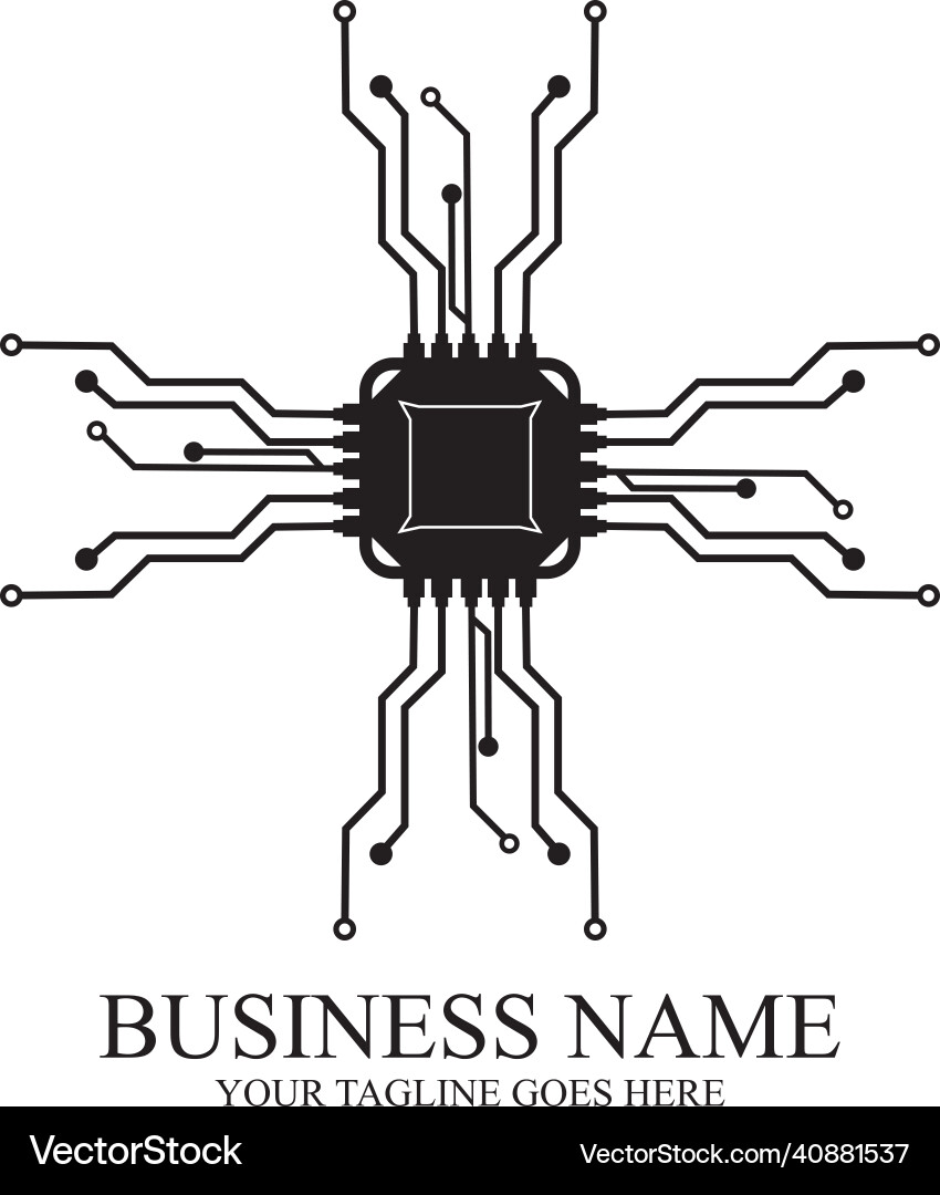 Cpu processor line icon for websites and mobile Vector Image