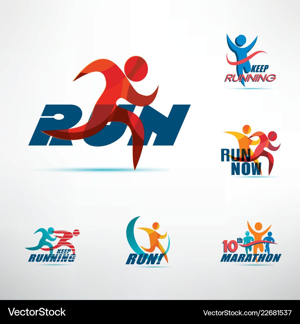 Dynamic Running Logo Concepts vector image