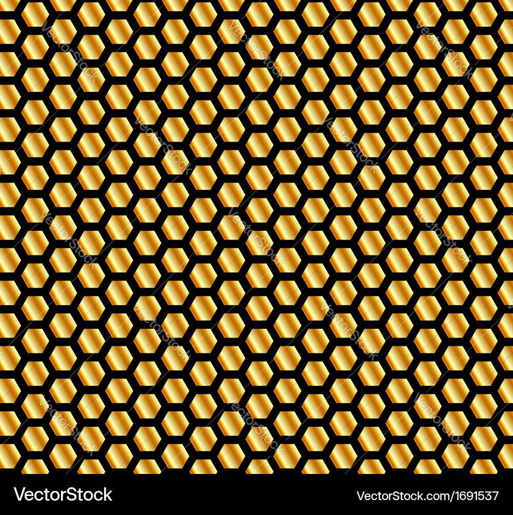 Golden Hexagonal Pattern Background vector image