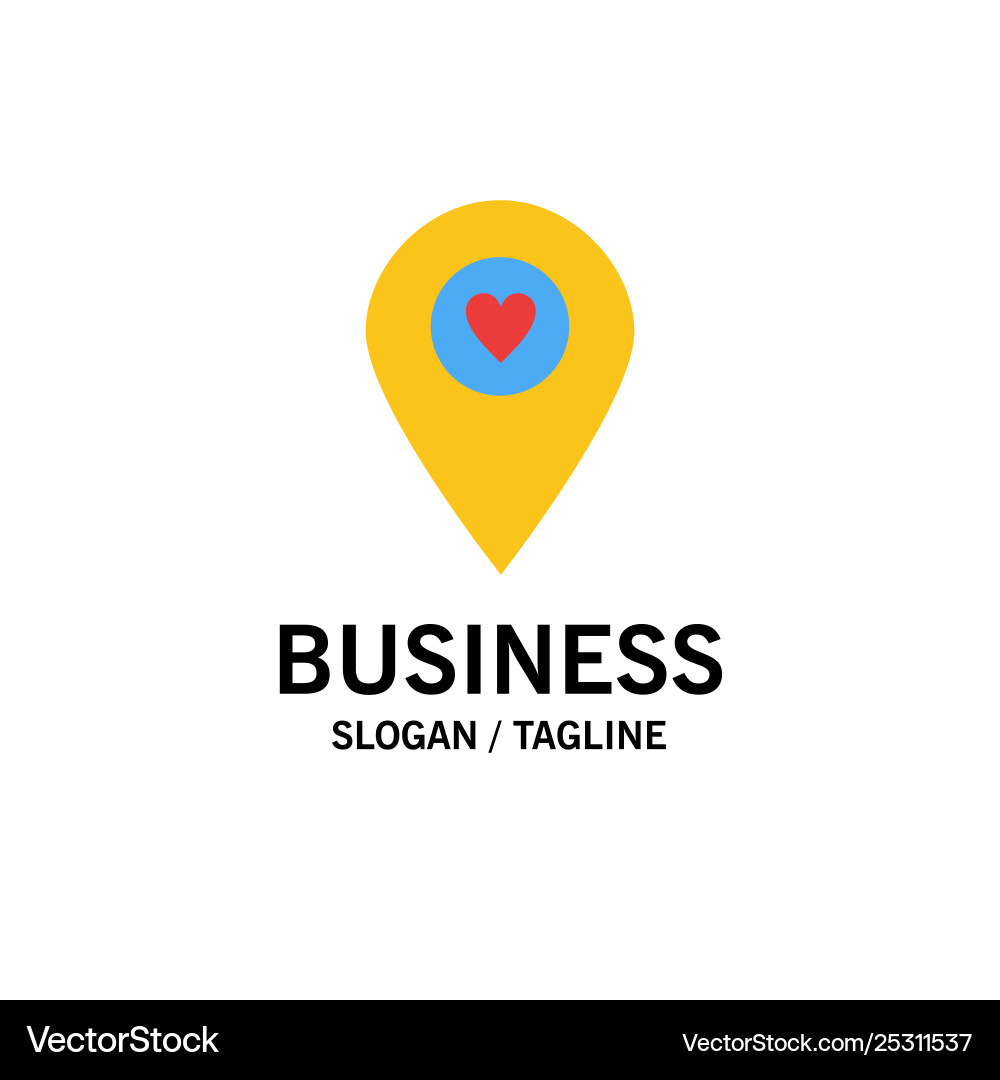 Heart location map pointer business logo template Heart location map pointer business logo template Vector Image