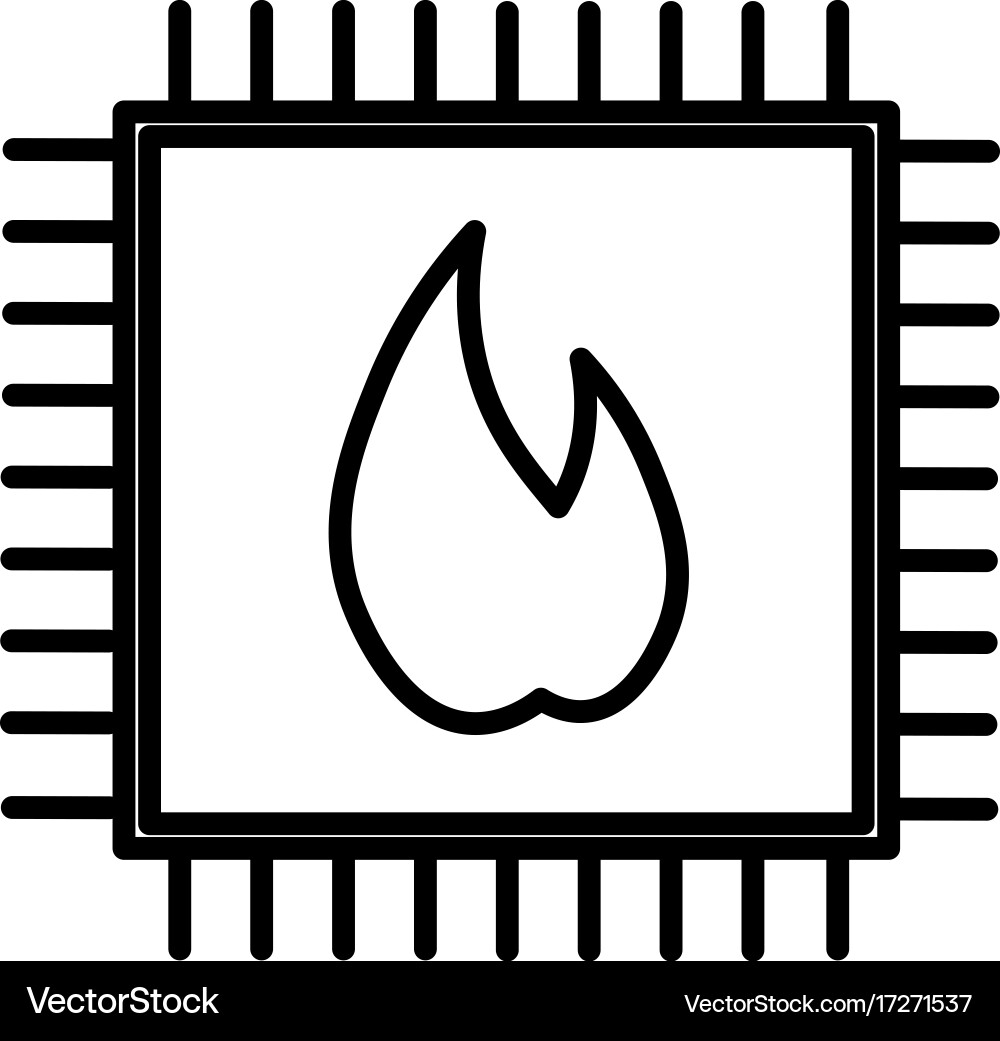 Hot processor icon Royalty Free Vector Image - VectorStock