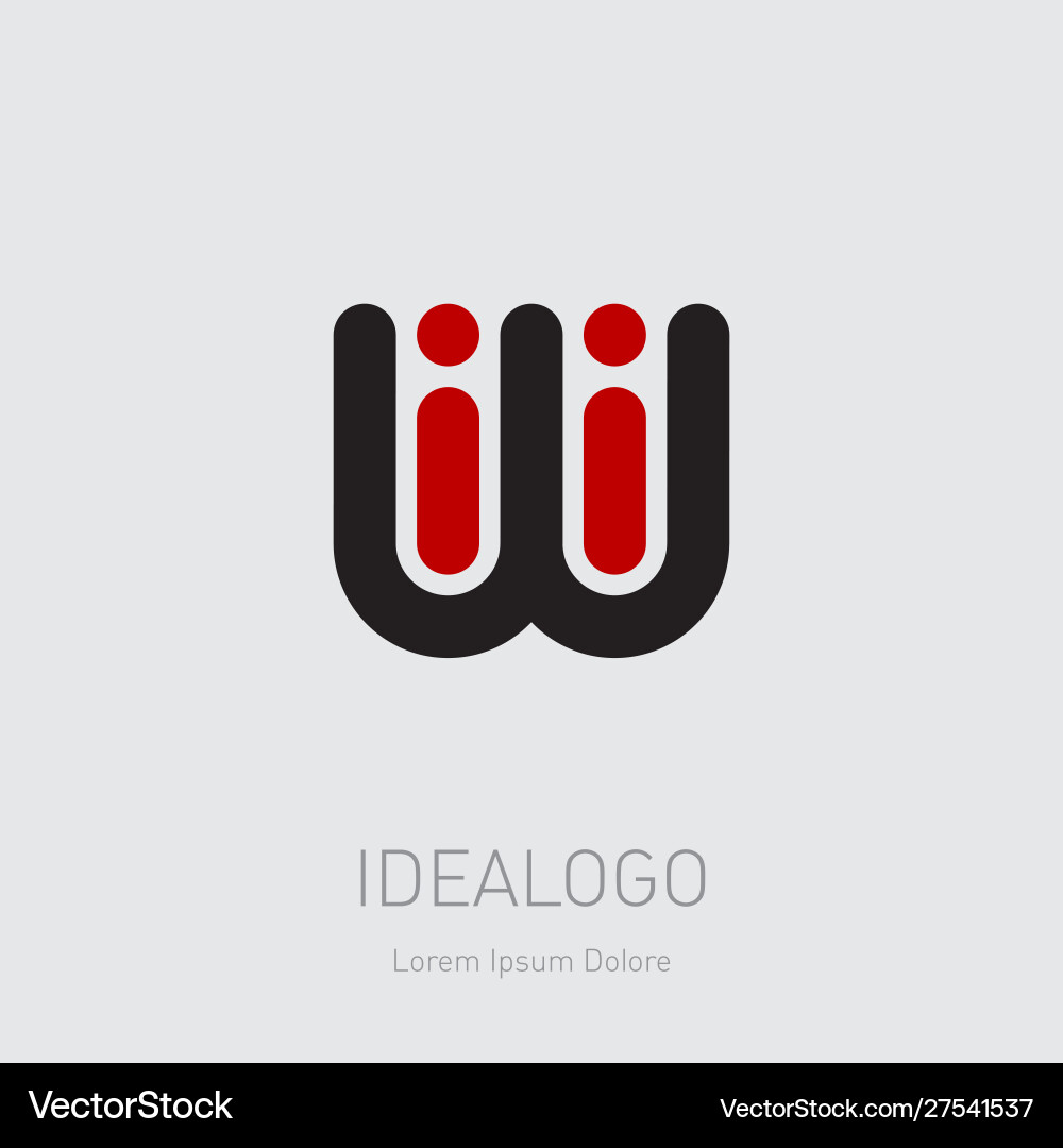 Iwi - design element or icon initial monogram Iwi - design element or icon initial monogram Vector Image