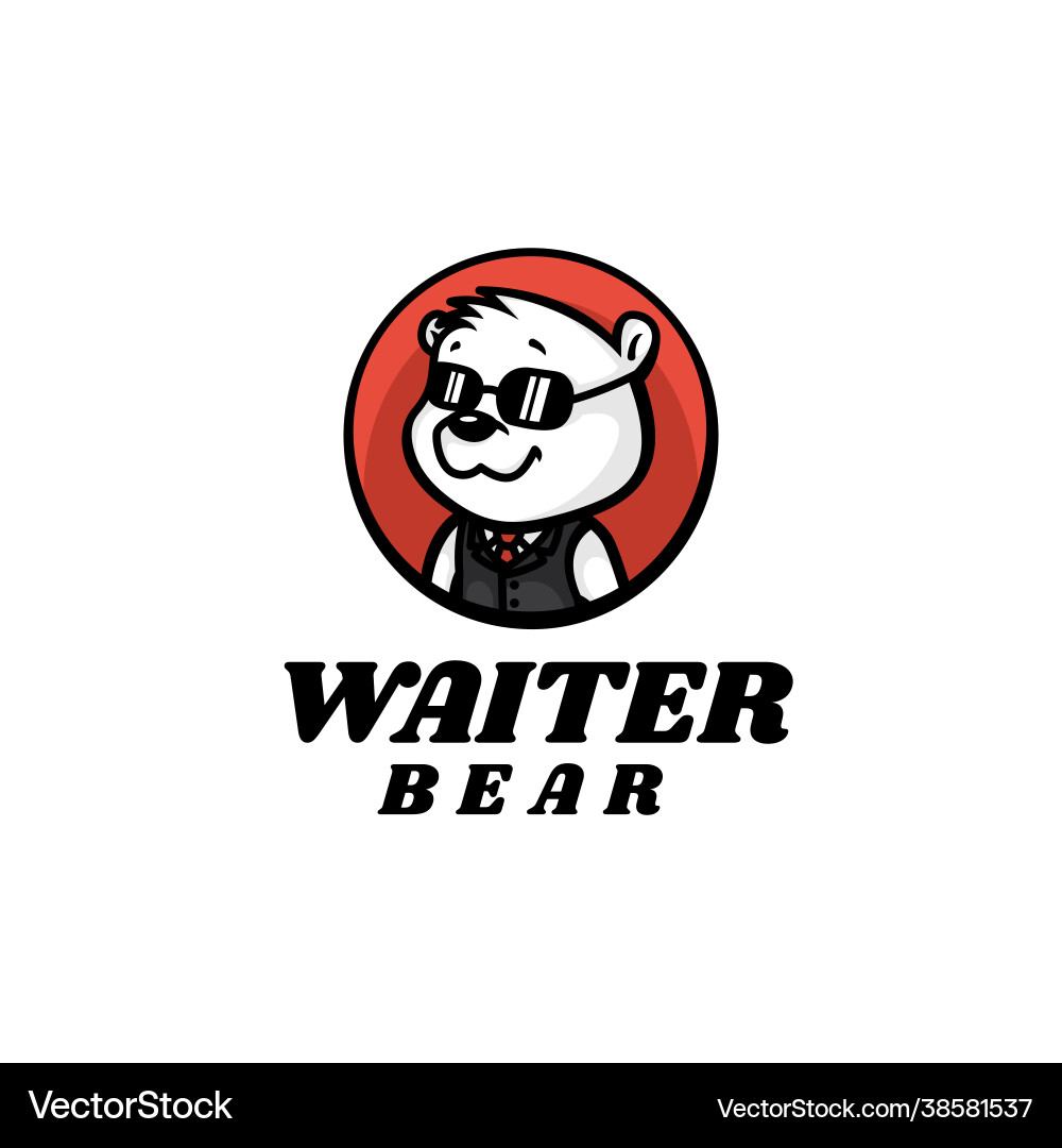 Logo Kellner Bär Maskottchenstil Logo Kellner Bär Maskottchenstil vektorbild
