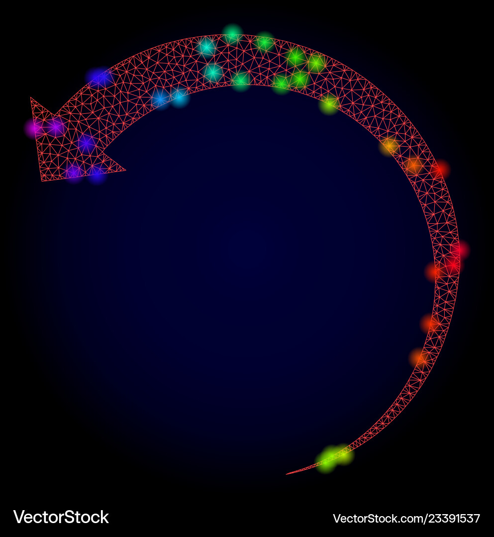 Red mesh rotate backward with rainbow Red mesh rotate backward with rainbow vector image