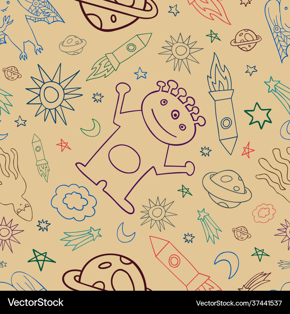 Seamless pattern colorful design outer Vector Image