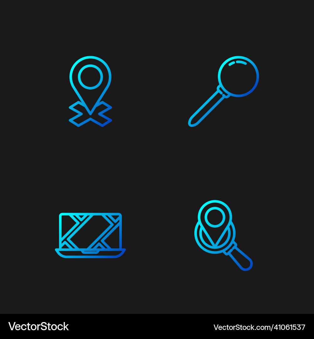 Set line search location city map navigation Set line search location city map navigation vector image