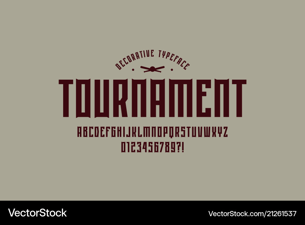 Sharp & Angular Sans Serif Font Vector Image