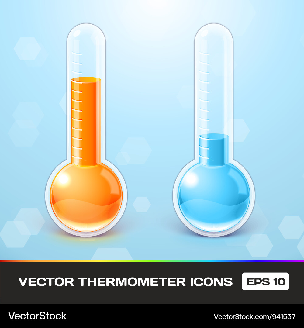 Thermometer Icons Set Vector Image