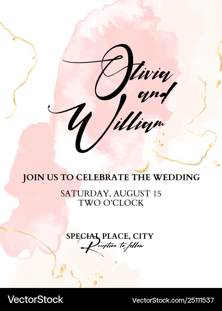 Trendy wedding watercolor blushes chic Trendy wedding watercolor blushes chic vector image