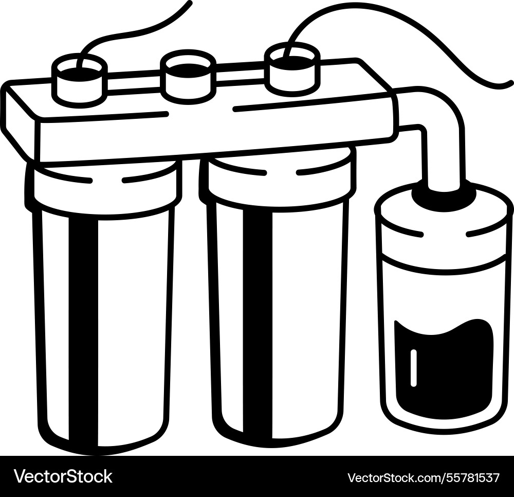 Water filtration pump icon in hand drawn style Vector Image