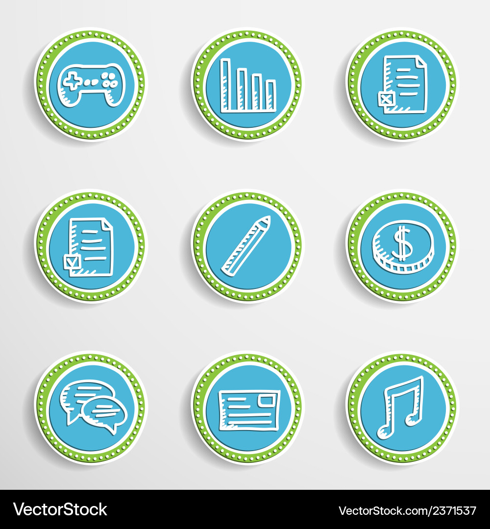 Web buttons with drawing icons vector image