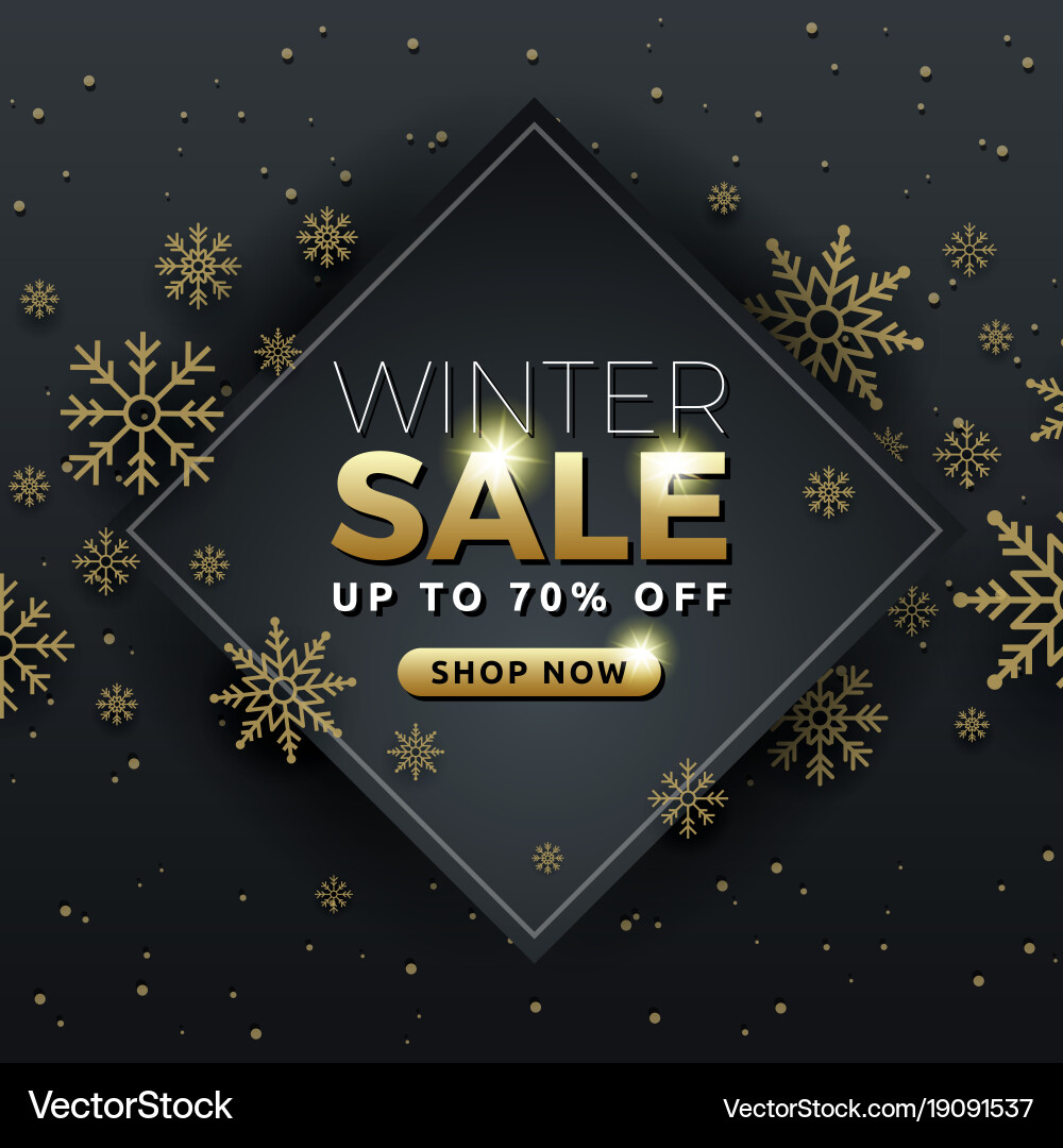 Winter sale background banner template design Vector Image