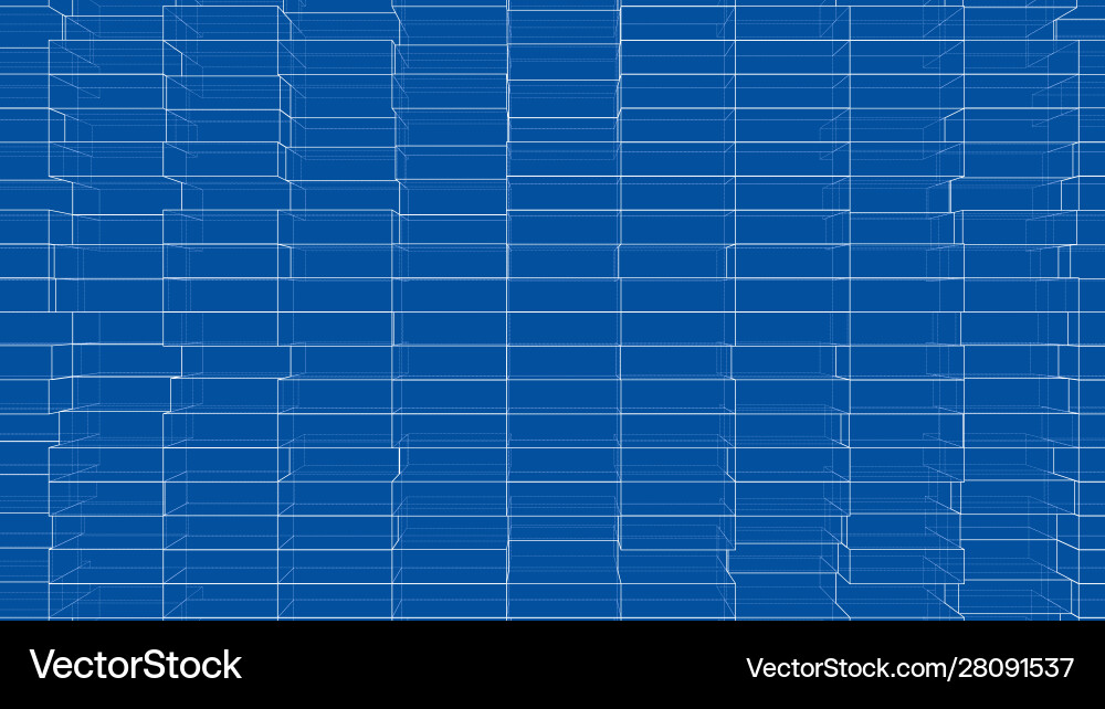 Wireframe Cube Background Vector Image