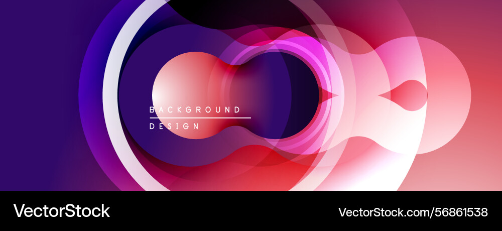 Abstract circular design overlapping translucent vector image