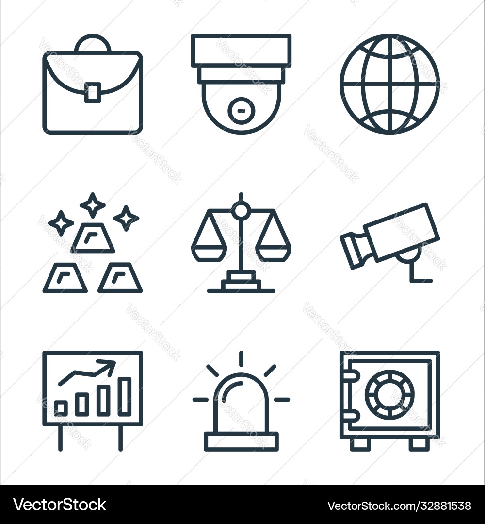 Banking and finance line icons linear set quality Banking and finance line icons linear set quality vector image
