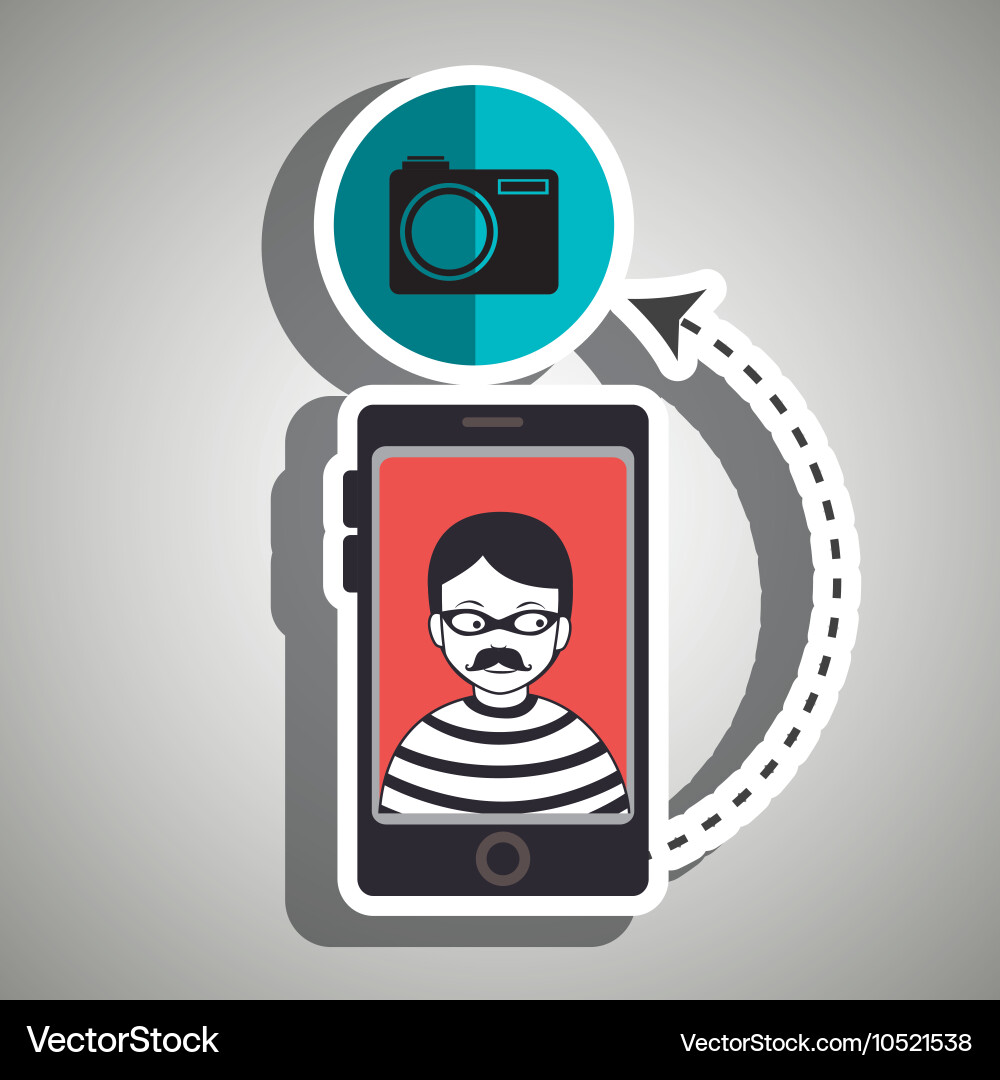 Cellphone hacker app icons vector image