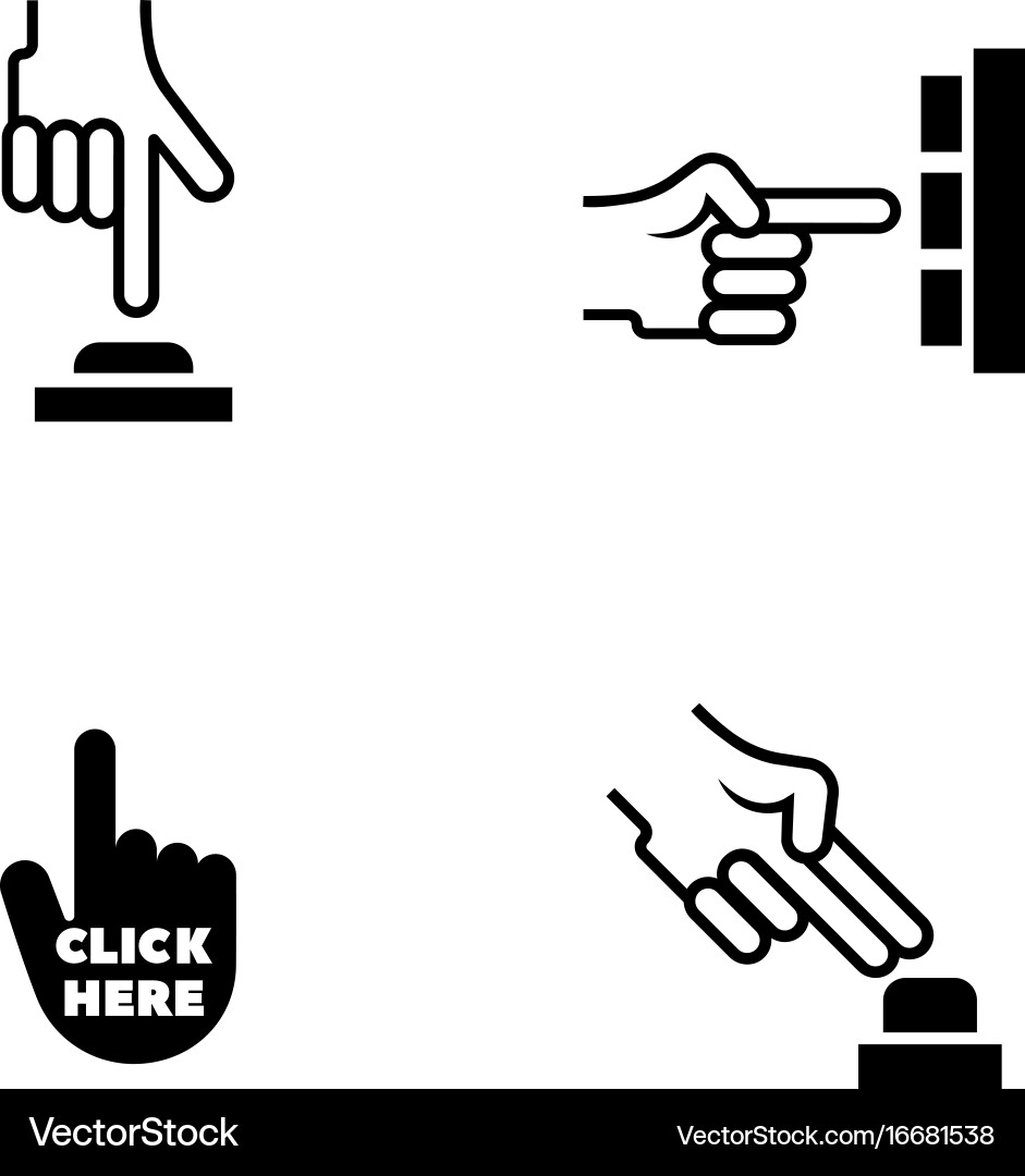 Click the button simple related icons vector image