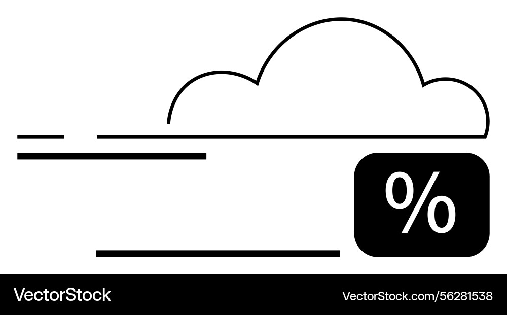 Cloud computing and data percent analytics Cloud computing and data percent analytics vector image