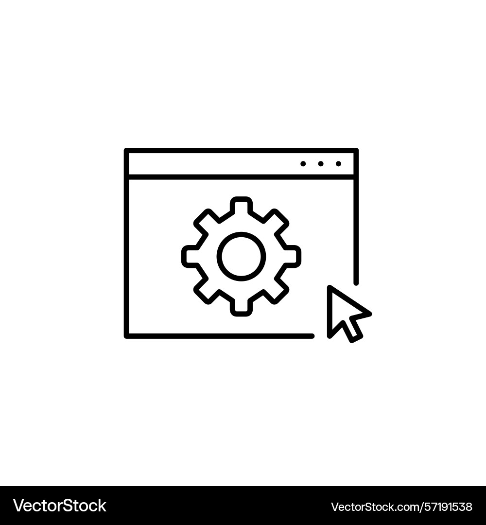 Cogwheel on web page and mouse click Cogwheel on web page and mouse click vector image