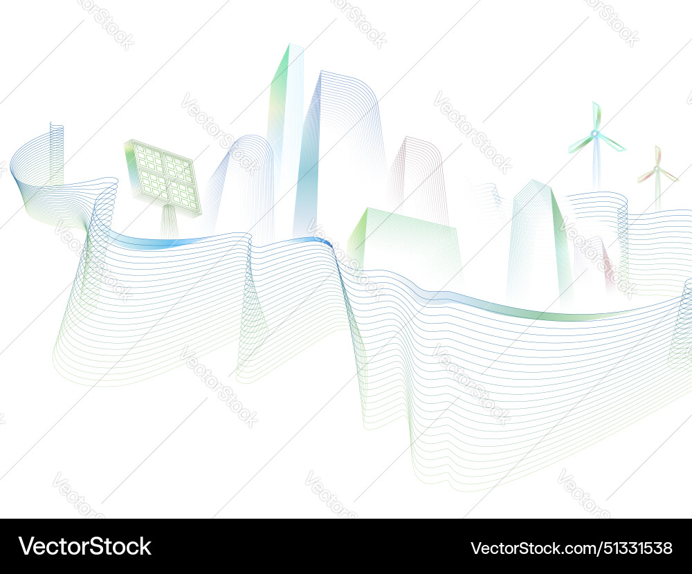 Curve wavy line a011 with eco element Vector Image