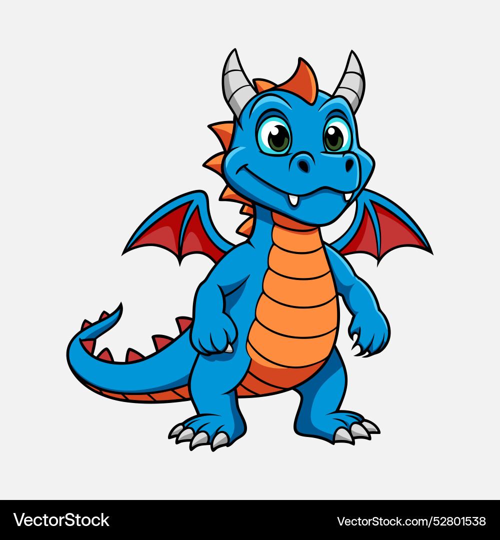 Cute Cartoon Dragon vector image