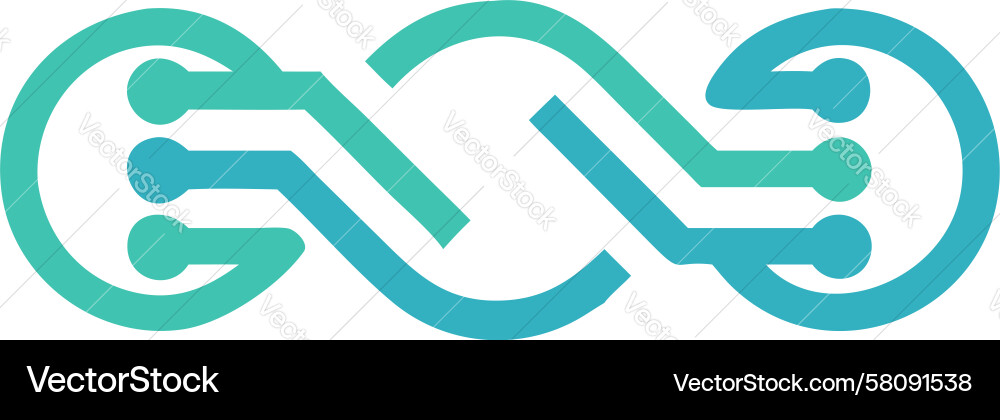 Digital Infinity Loop Circuit Vector Image