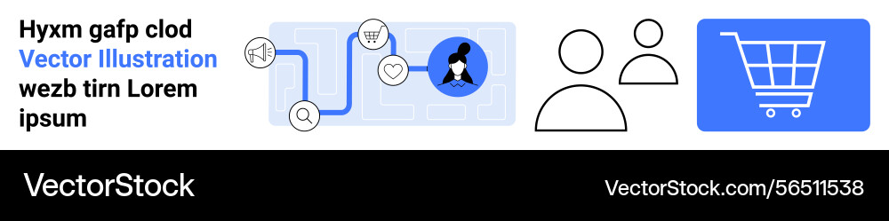 Digitale Workflow-Integration mit Benutzerprofil vektorbild