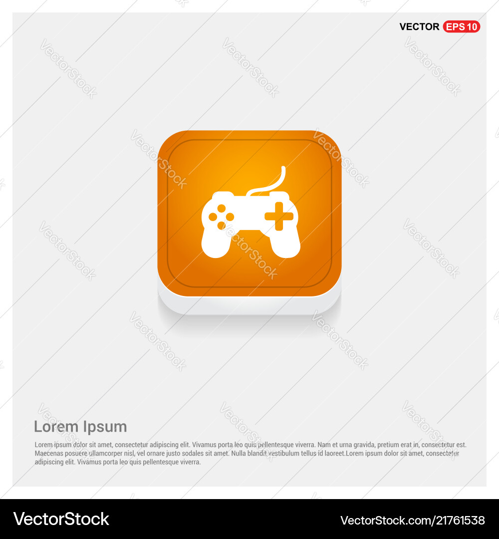 Joystick icon orange abstract web button vector image