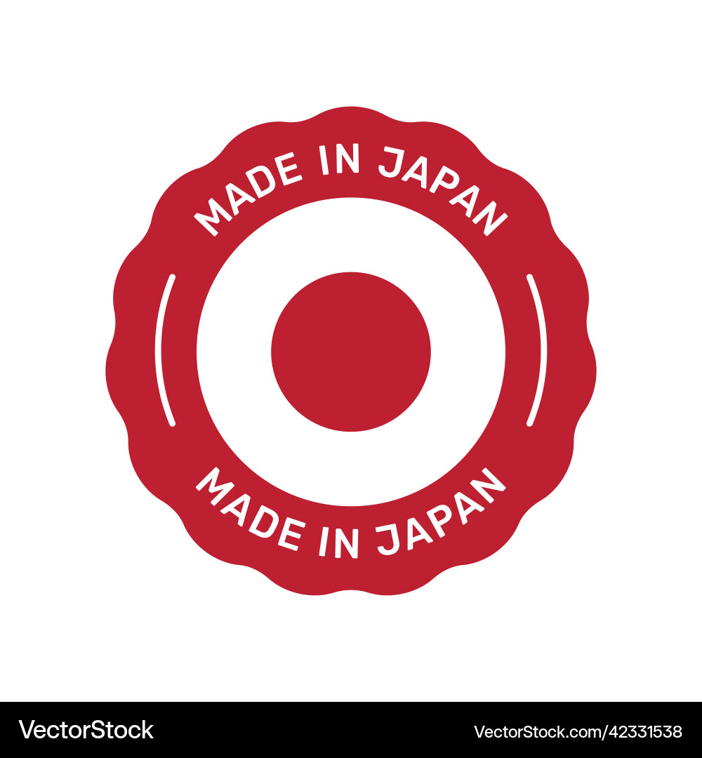 Made in japan colorful badge Vector Image
