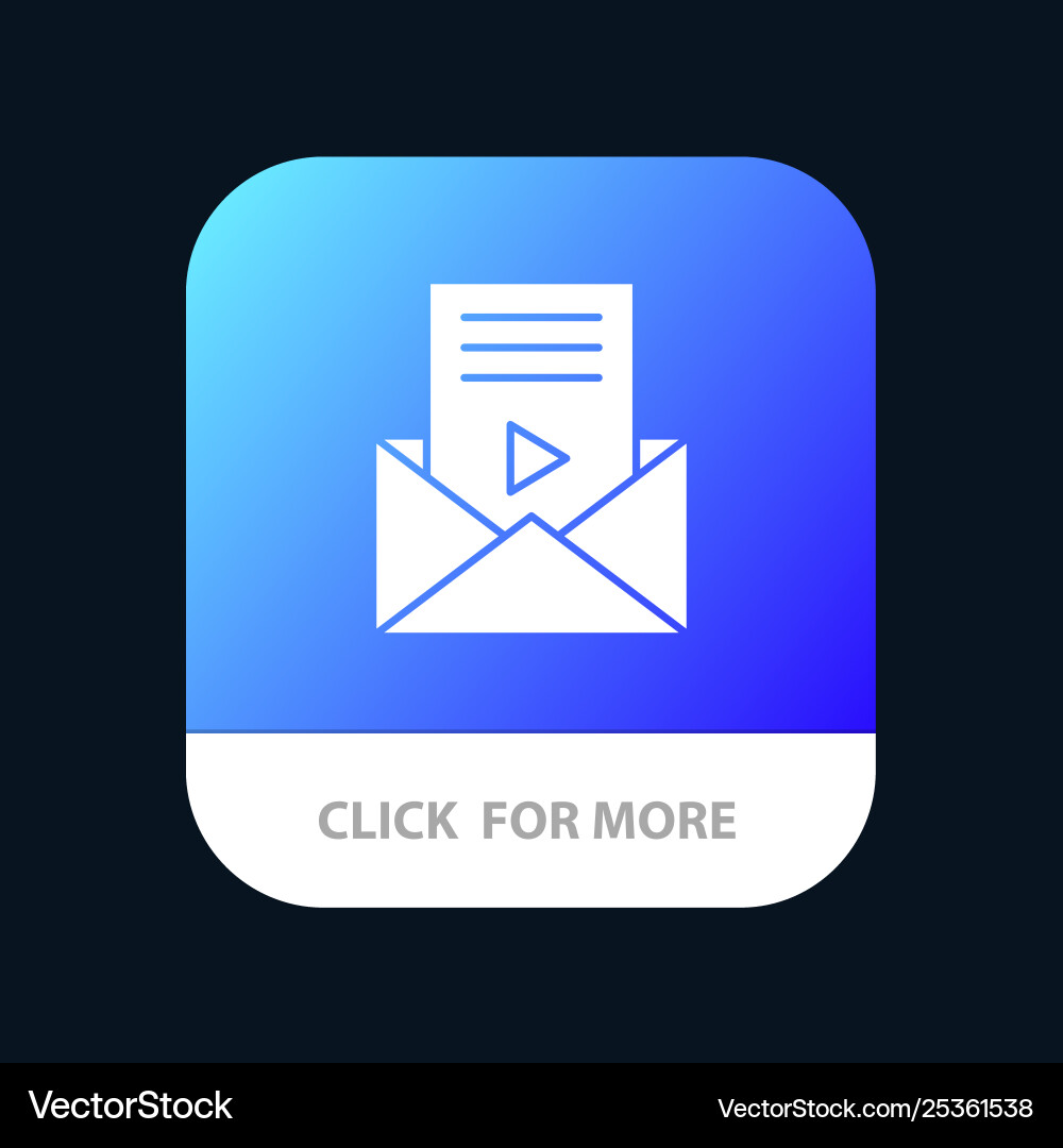Mail message sms video player mobile app button Vector Image