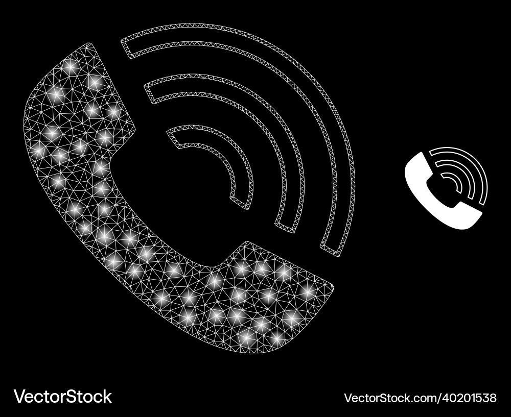 Mesh web call phone with illumitated Mesh web call phone with illumitated vector image