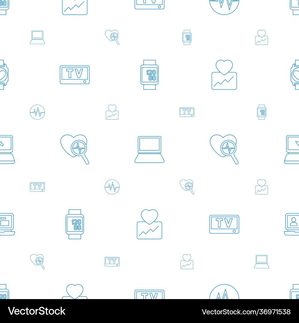 Monitor icons pattern seamless white background vector image