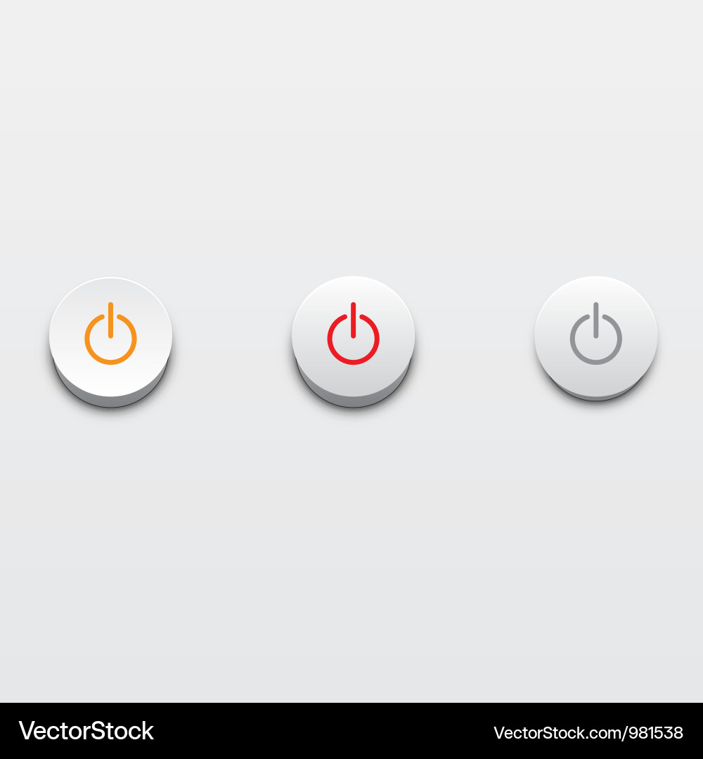 Power Button UI Elements vector image