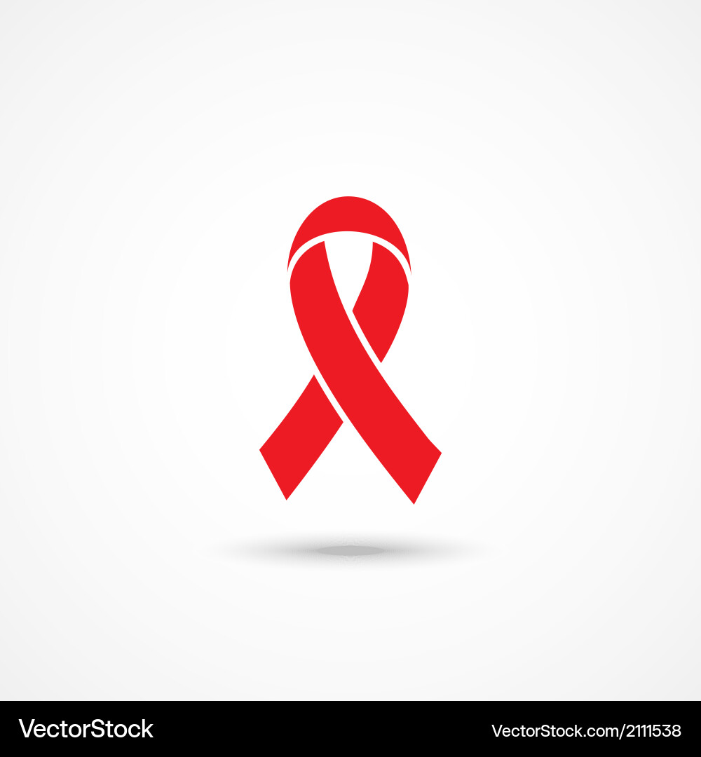 Ribbon AIDS Awareness Icon vector image