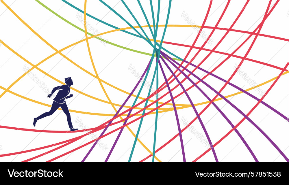 Running forward abstract motion progress art Vector Image