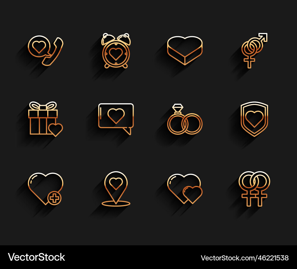 Set line heart map pointer with telephone Set line heart map pointer with telephone vector image