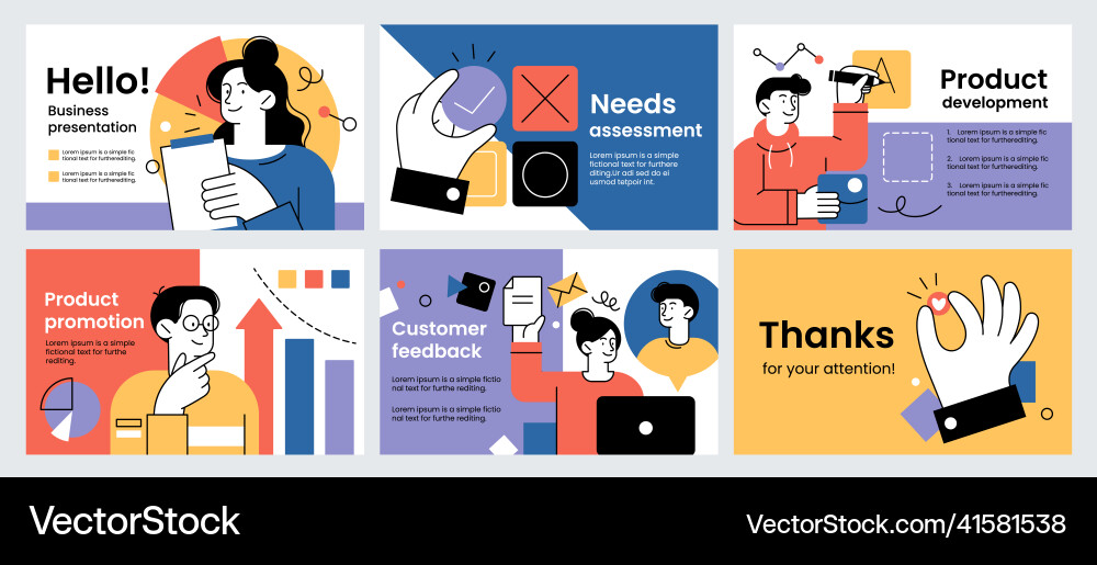 Set of presentation and slide layout background vector image