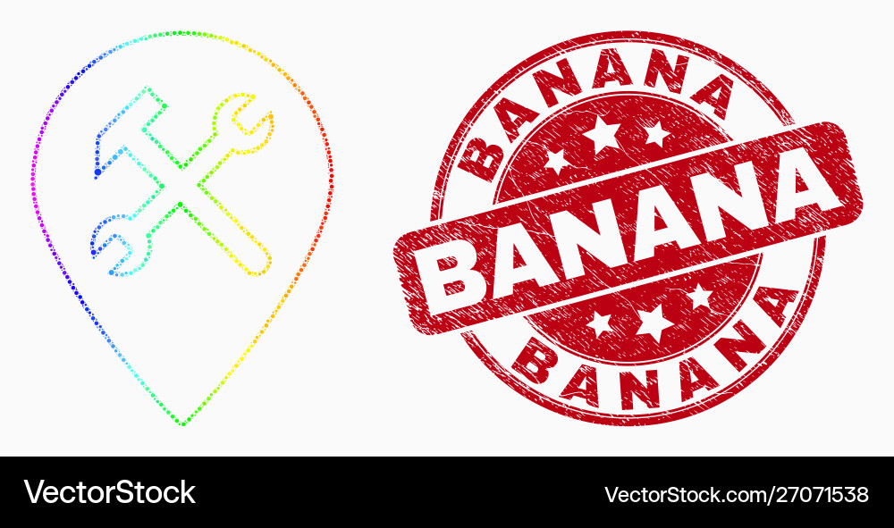 Spectrum dotted service map pointer icon Vector Image